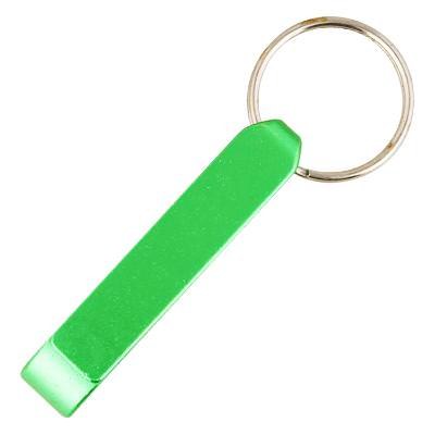 Aluminum green key ring handy bottle opener blank.