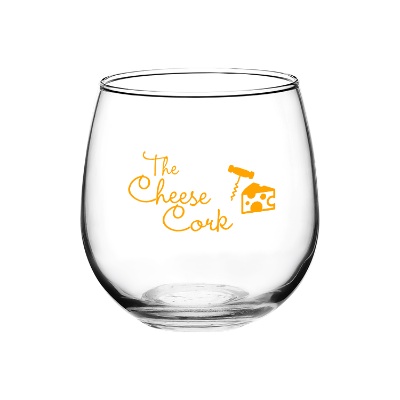 Glass clear wine glass with custom imprint in 16.75 ounces.