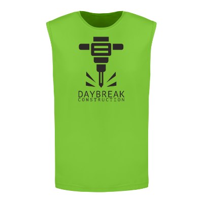 Custom lime shock tank top with imprint.