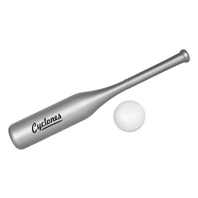 Silver plastic outdoor game with a custom imprint.