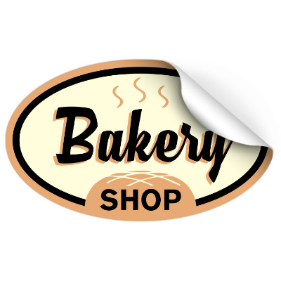 5 inch to 3 inch oval box sticker with full color custom imprint.