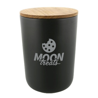 Extra large stoneware container with one color custom imprint.