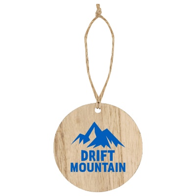 Natural wood ornament with a custom imprint