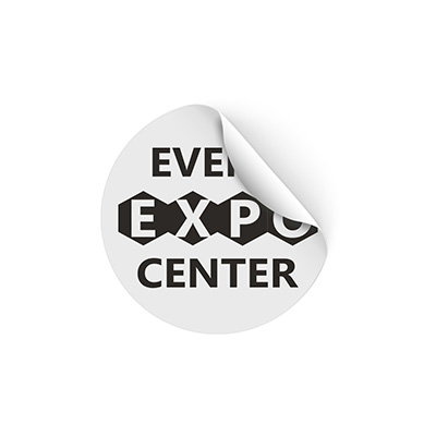 1 inch circle sticker with custom imprint.