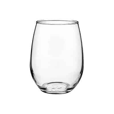 Glass clear wine glass blank in 15 ounces.