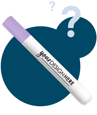 White promotional markers with black imprint