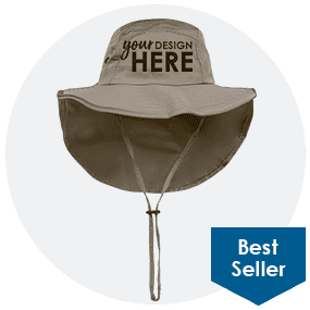 Bucket Sun Hat With Neck Cover-Embroidered