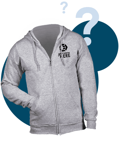 Personalized jackets gray zip up jacket with black imprint