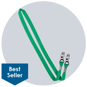 Tubular Mask Lanyard-Double Bulldog Clip-Blank
