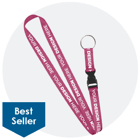 3/4-in. Lanyard Full Color-Silver Key Ring & Buckle Release