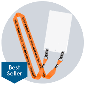 3/4-in. Neon Lanyard-Double Bulldog Clip & Double Hole Event Holder