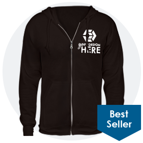 White Gildan® Heavy Blend™ Zip-Up Hooded Sweatshirt