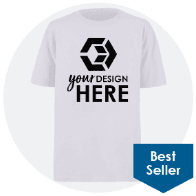 White Gildan® Heavy Cotton™ Youth T-Shirt-Full Color