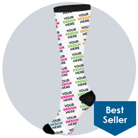 Dye Sublimated Dress Socks-Full Color