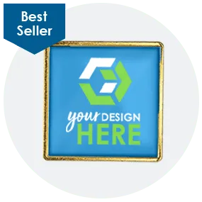 1-1/16-in. Square Lapel Pin-Full Color