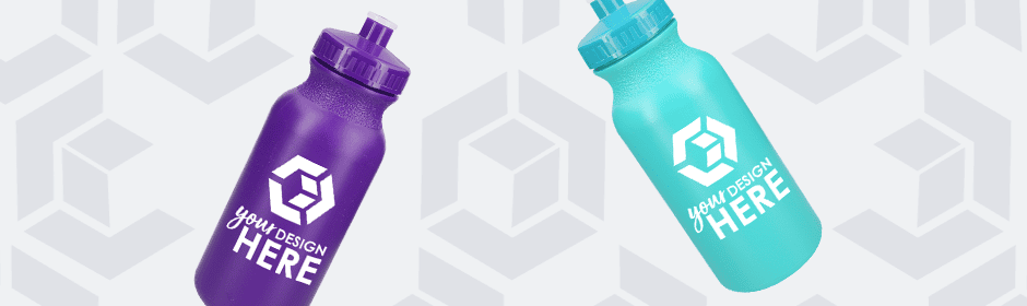 plastic orange personalized water bottles with white imprint