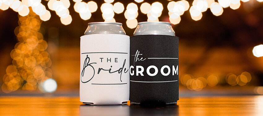 Bride and Groom Can Cooler Example Bride and Groom Can Cooler Example
