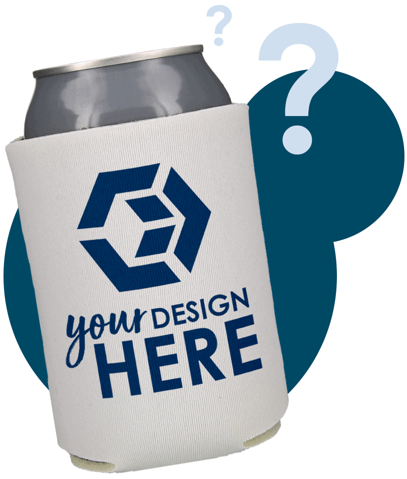 Best Selling Drinkware White can cooler with blue imprint