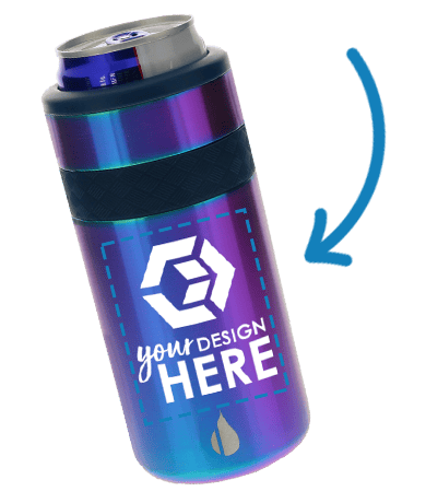 custom metal can cooler imprint area