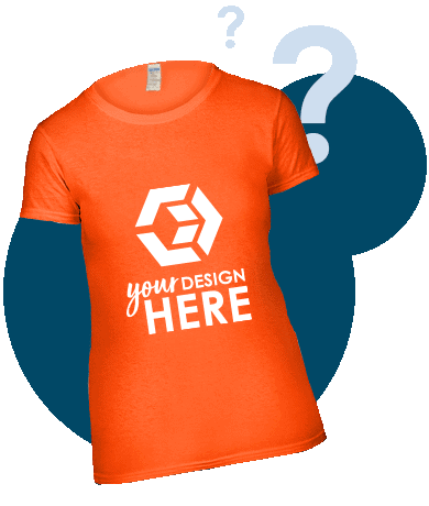 Orange shirt with white imprint