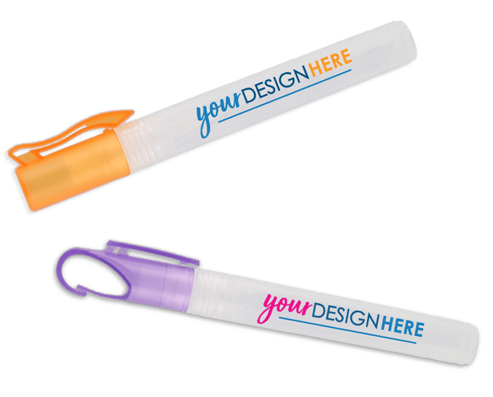 Clip on hand sanitizers with full-color imprint