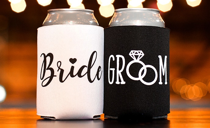 Bride and Groom Can Cooler Example
