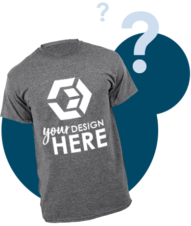 Charcoal gray short sleeve custom t-shirts with white imprint