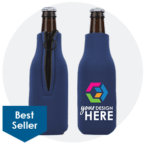 Foam Zipper Bottle Cooler-Full Color