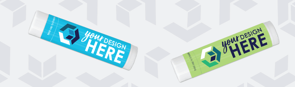 Customizable lip balm with full-color decal