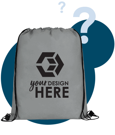Best selling bags gray drawstring bag with black imprint
