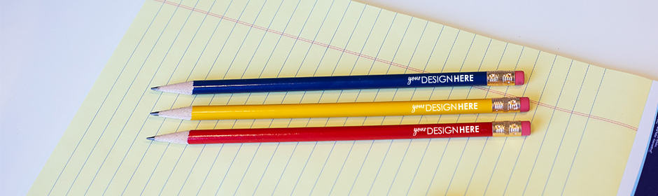 Multiple pencils with white imprints