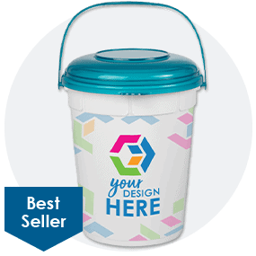 64 oz. White Drink Bucket-Full Color