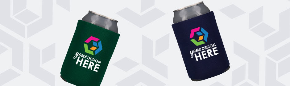 Foam can coolers with imprint