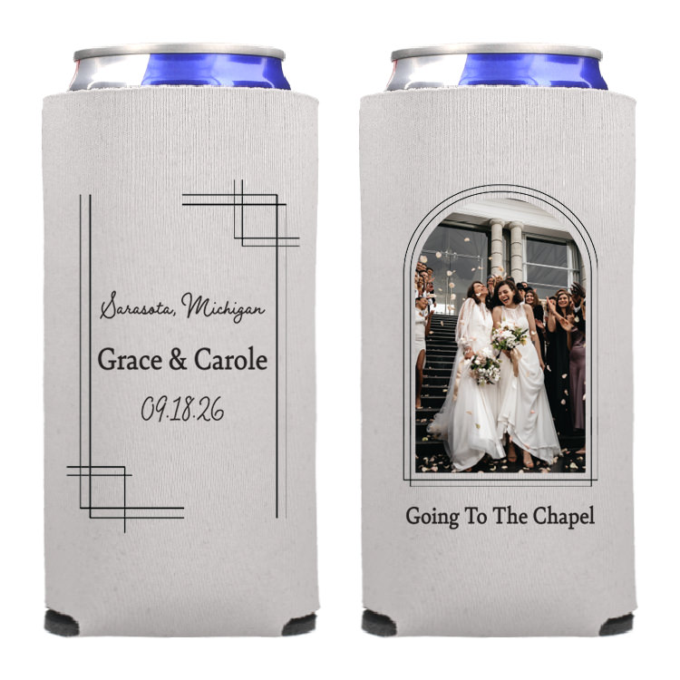 Full Color Wedding Slim Can Insulator